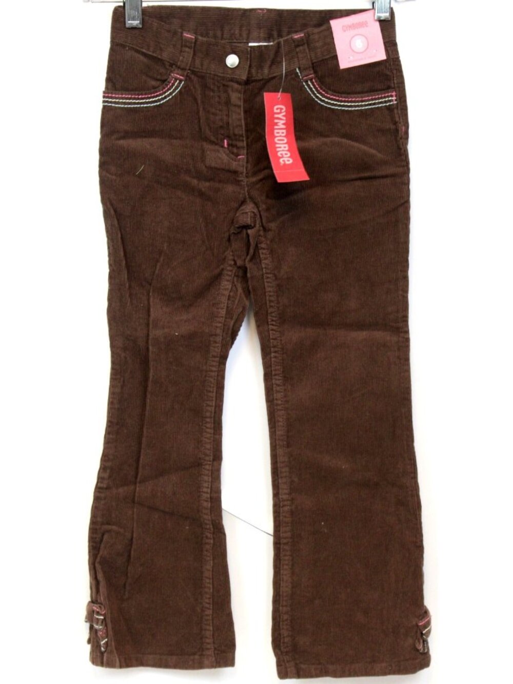 2009 Gymboree Winter Ballerina Jeans sz 6 Brown Corduroy Embroirdered Bows